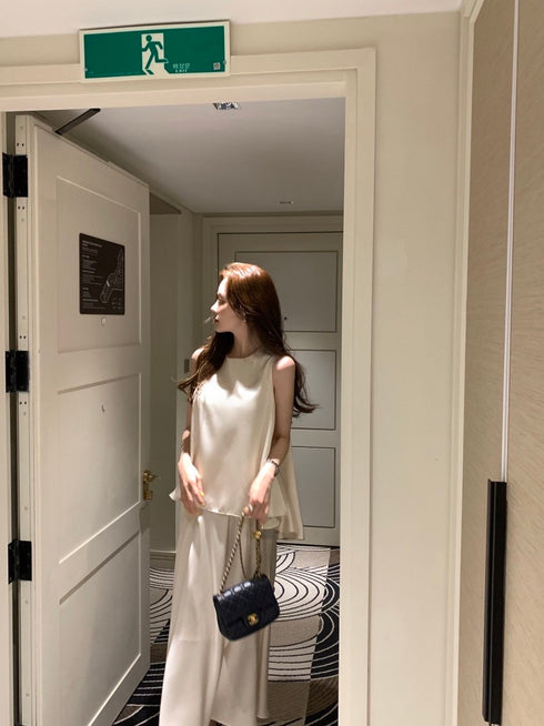 Women Ladies Sleeveless Tops With Skirts Sets